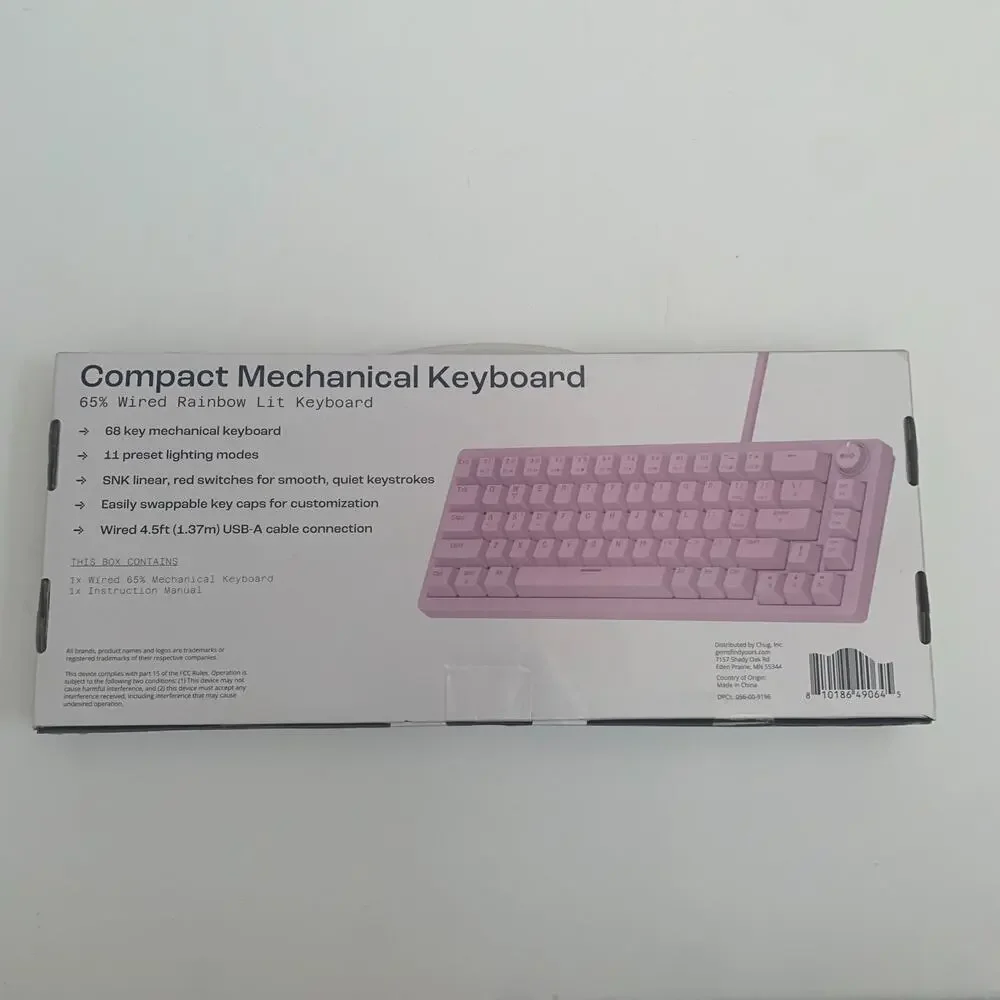 NORTH Compact Mechanical Keyboard 65% Wired Rainbow Lit Keyboard New